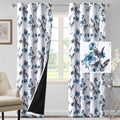 H.VERSAILTEX 100% Blackout Curtains 84 Inch Length 2 Panels Set Cattleya Floral Printed Drapes Leah Floral Thermal Curtains for Bedroom with Black Liner Sound Proof Curtains, Navy and Taupe Home & Garden > Decor > Window Treatments > Curtains & Drapes H.VERSAILTEX Grey/Blue 52"W x 96"L 