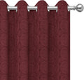 Purefit Jacquard Blackout Curtains for Bedroom & Living Room, Cold/Heat/Sun Blocking Noise Reduction Thermal Insulated Lined Window Drapes, Wine, 52 X 63 Inch Long, Set of 2 Grommet Curtain Panels Home & Garden > Decor > Window Treatments > Curtains & Drapes PureFit Wine 52x63 IN 