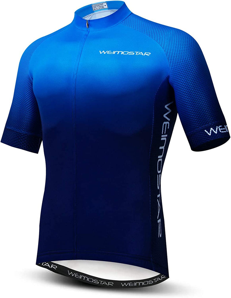 Men Cycling Jersey Bike Biking Shirt Tops Short Sleeve Clothing Sporting Goods > Outdoor Recreation > Cycling > Cycling Apparel & Accessories YIDINGDIAN Sky 3X-Large 