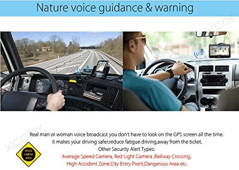 9inch Truck GPS Big Touchscreen Trucking GPS Xgody GPS Navigation for car Navigation 8GB ROM SAT NAV System Navigator Driving Alarm Lifetime Map Updates Truck GPS Navigation System for Trucks