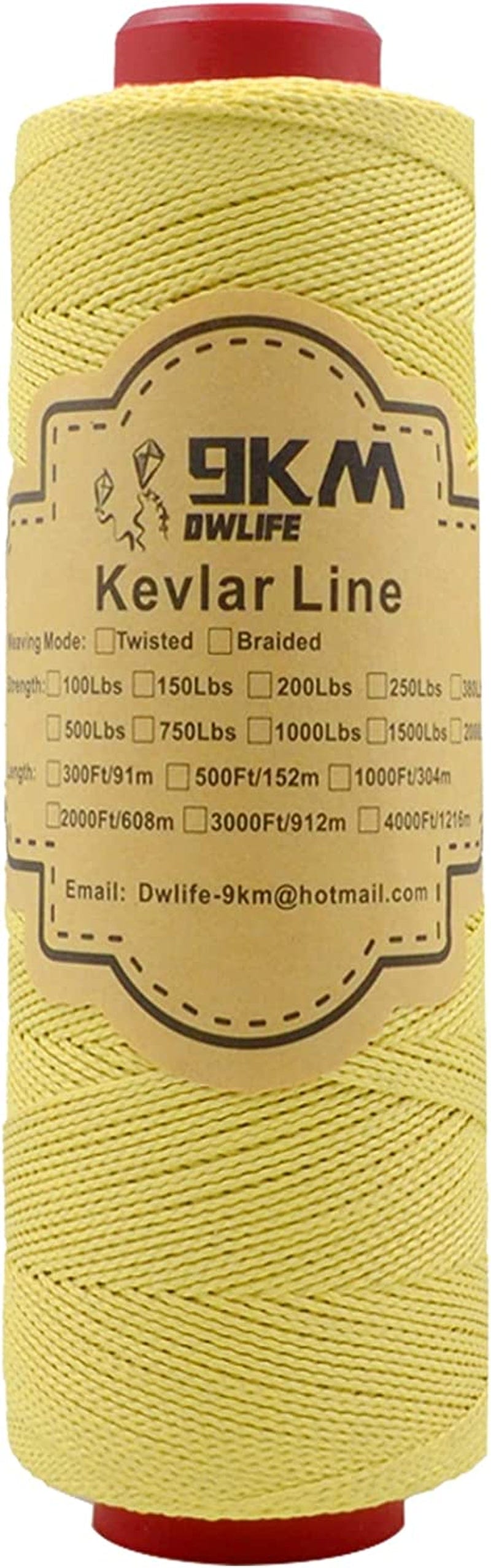 9KM DWLIFE Kevlar Kite String, 40~400Lb Flying Line, High Strength, Low-Stretch, Abrasion Resistant, Fishing Assist Cord, Camping, Hiking, Outdoor Survival Rope Sporting Goods > Outdoor Recreation > Fishing > Fishing Lines & Leaders 9KM DWLIFE 200Lbs 1000Ft-Twist  