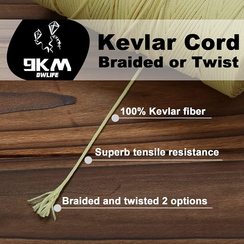 9KM DWLIFE Kevlar Kite String, 40~400Lb Flying Line, High Strength, Low-Stretch, Abrasion Resistant, Fishing Assist Cord, Camping, Hiking, Outdoor Survival Rope