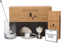 A Bar above Old Fashioned Cocktail Kit – 10 Pc Cocktail Mixing Glass Set, Stirred Martini Set Includes Crystal Mixing Glass W/Bar Spoon, Julep Strainer, Bell Jigger & Reusable Cocktail Picks Home & Garden > Kitchen & Dining > Barware A Bar Above Stainless Steel  