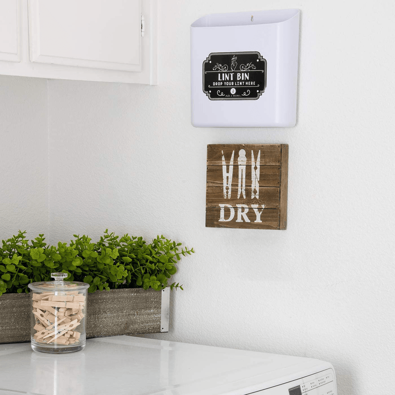 A.J.A. & MORE Lint Holder Bin Farmhouse Decor for Laundry Room Magnetic Space Saving Wall Mount (Off-White) Home & Garden > Decor > Seasonal & Holiday Decorations A.J.A. & MORE   