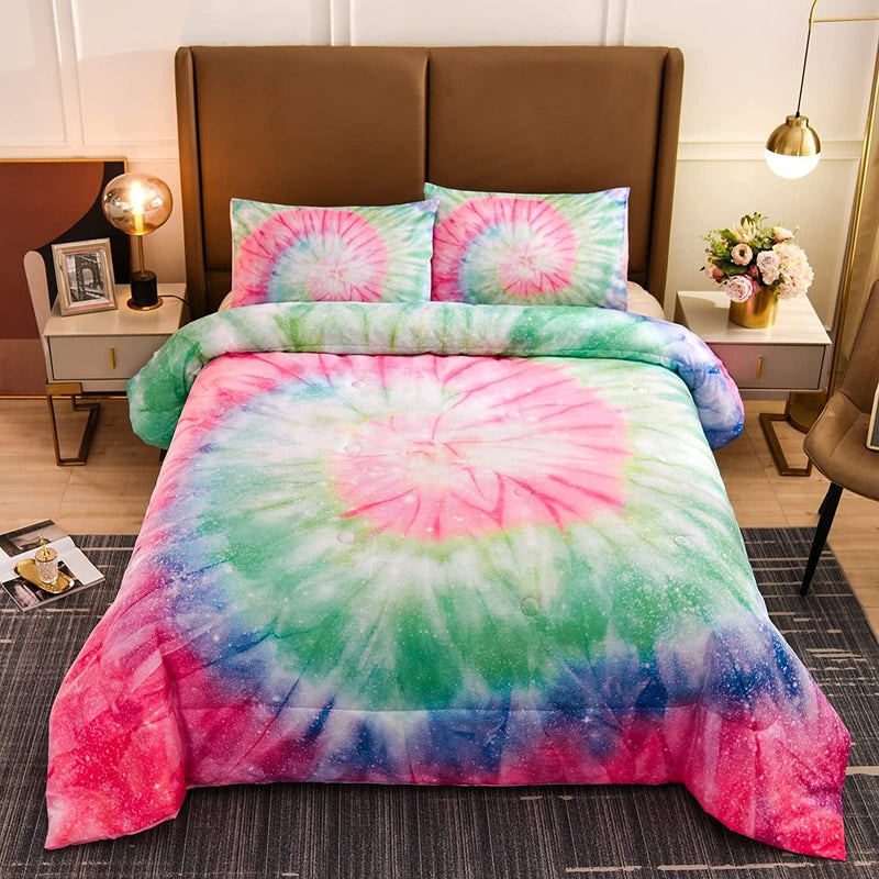 A Nice Night Bedding Tie Dye Galaxy Comforter Set, Psychedelic Swirl Pattern Colorful Boho, Boys Girls Bedding Quilt Sets (Purple, Queen(88-By-88-Inches)) Home & Garden > Linens & Bedding > Bedding A Nice Night   