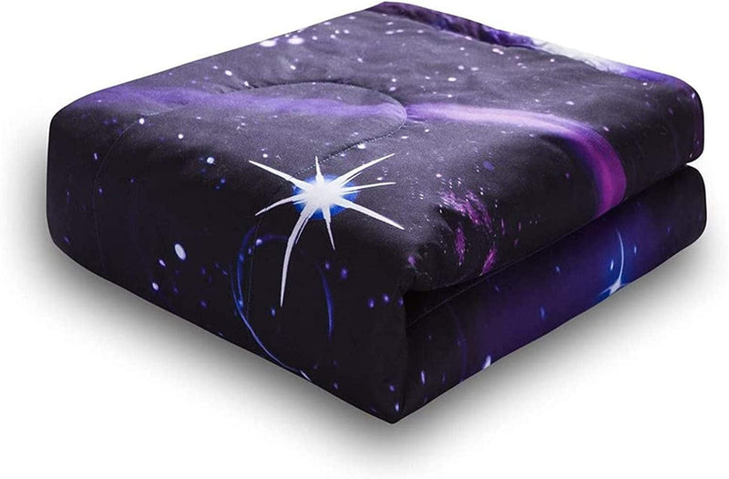 A Nice Night Galaxy 3D Printing Never Fade Quilt Outer Space Comforter Sets with 2 Matching Pillow Covers Twin Size Home & Garden > Linens & Bedding > Bedding > Quilts & Comforters A Nice Night   