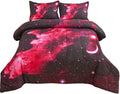 A Nice Night Galaxy Bedding Sets Outer Space Comforter 3D Printed Space Quilt Set Twin Size,For Children Boy Girl Teen Kids - Includes 1 Comforter, 2 Pillow Cases Home & Garden > Linens & Bedding > Bedding A Nice Night Red Twin 