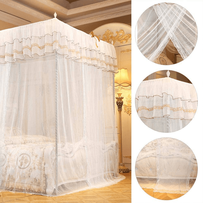 A Sixx Ultra Large Mosquito Net,Luxury Princess Four Corner Post Bed Curtain Canopy Netting Mosquito Net Bedding Mosquito Net Bed Canopy for Outdoor Activities for Outdoor Lovers (120200200) Sporting Goods > Outdoor Recreation > Camping & Hiking > Mosquito Nets & Insect Screens A sixx   
