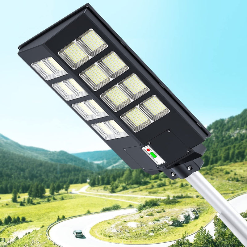 A-ZONE 800W Solar Street Lights Outdoor Waterproof, 80000LM High Brightness Dusk to Dawn LED Lamp, with Motion Sensor and Remote Control, for Parking Lot, Yard, Garden, Patio, Stadium, Piazza Home & Garden > Lighting > Lamps A-ZONE 800W(STADIUM PLAZA ETC.)  