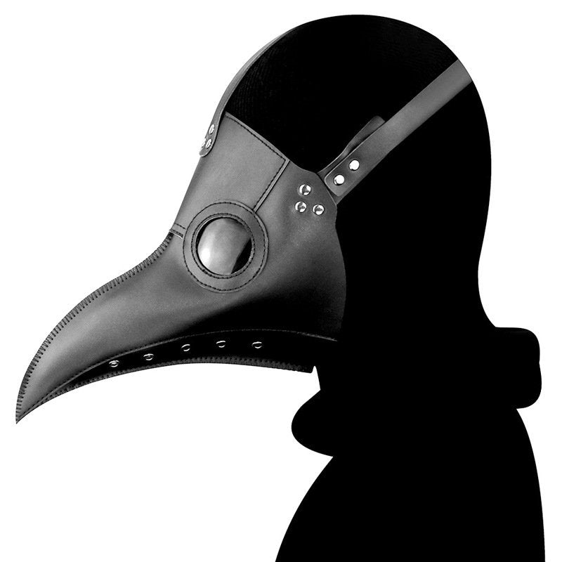 Plague Doctor Long Nose Faux Leather Venetian Mask for Home Party Costume, One Size