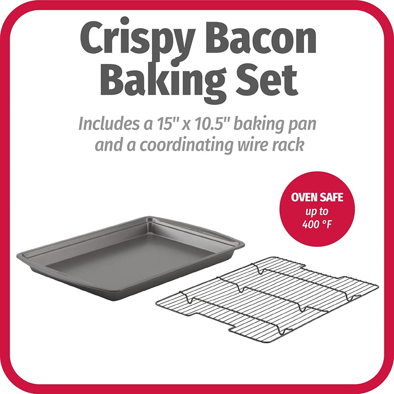 Goodcook 15" X 10.5" Premium Nonstick Carbon Steel Crispy Bacon Multipurpose Baking Pan Set Home & Garden > Kitchen & Dining > Cookware & Bakeware Bradshaw Home   