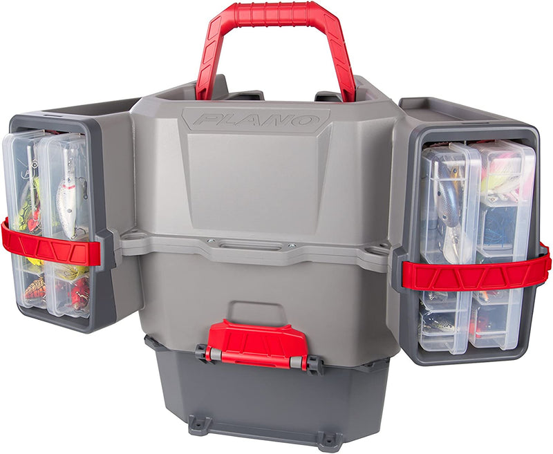 Plano PLAM80700 Kayak V-Crate Tackle Box and Bait Storage, Premium Tackle Storage, Grey/Red, One Size Sporting Goods > Outdoor Recreation > Fishing > Fishing Tackle PLANO MOLDING COMPANY   