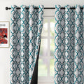 Reepow Grey Blackout Curtains 84 Inch Length for Bedroom Living Room, Soft Heavy Weight Moroccan Full Blackout Grommet Window Drapes Set of 2 Panels, 52" W X 84" L Home & Garden > Decor > Window Treatments > Curtains & Drapes Reepow Teal and Grey 52"×95"×2 Panels 