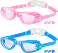 Kids Swim Goggles, 2 Packs Swimming Goggles for Kids Girls Boys and Child Age 4-16 Sporting Goods > Outdoor Recreation > Boating & Water Sports > Swimming > Swim Goggles & Masks COOLOO 03.blue/Clear Lens&light Pink/Clear Lens  