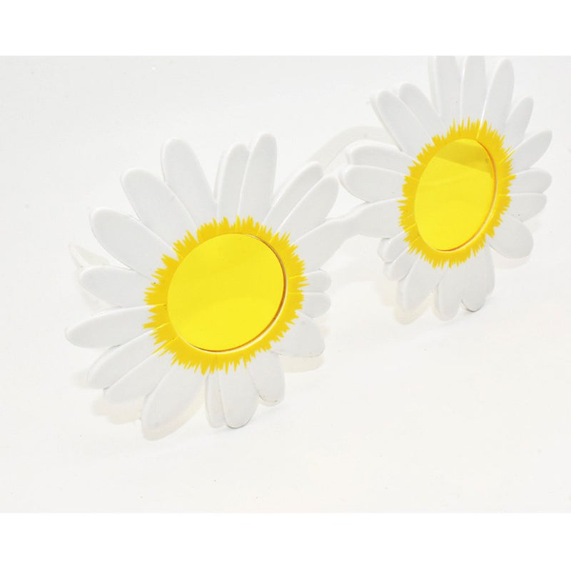 Hemoton Funny White Daisy Flower Costume Glasses Women Wedding Photo Booth Props Accessories Night Events Party Supplies Decoration