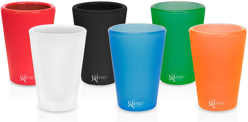 Silipint Silicone Shot-Glass Set, Unbreakable, Reusable, and Freezer-Safe, Fun and Game Shot Glasses, 1.5 Ounces, Alpenglow, Headwaters, Hippie Hops, Offshore, Arctic Sky, Mountain Marble, Set of 6 Home & Garden > Kitchen & Dining > Barware Silipint Solid Vairety 6 Count (Pack of 1) 