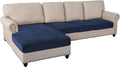 Sectional Couch Covers 4 Piece Couch Covers for Sectional Sofa L Shape Velvet Separate Cushion Couch Chaise Cover Elastic Furniture Protector for Both Left/Right Sectional Couch(4 Seater, Brown) Home & Garden > Decor > Chair & Sofa Cushions PrinceDeco Navy 4 Seater 