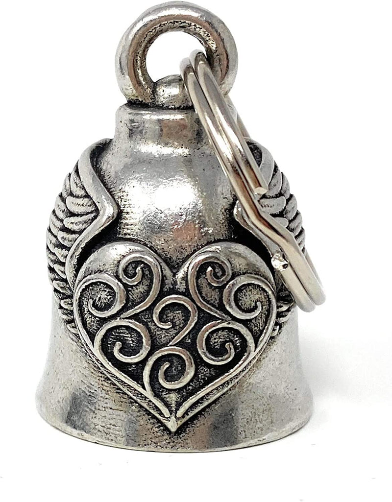 Heart with Wings Motorcycle Biker Bell Accessory or Key Chain for Luck Sporting Goods > Outdoor Recreation > Winter Sports & Activities Bravo Bells   