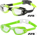 Kids Swim Goggles, 2 Packs Swimming Goggles for Kids Girls Boys and Child Age 4-16 Sporting Goods > Outdoor Recreation > Boating & Water Sports > Swimming > Swim Goggles & Masks COOLOO 12.green&black Green  