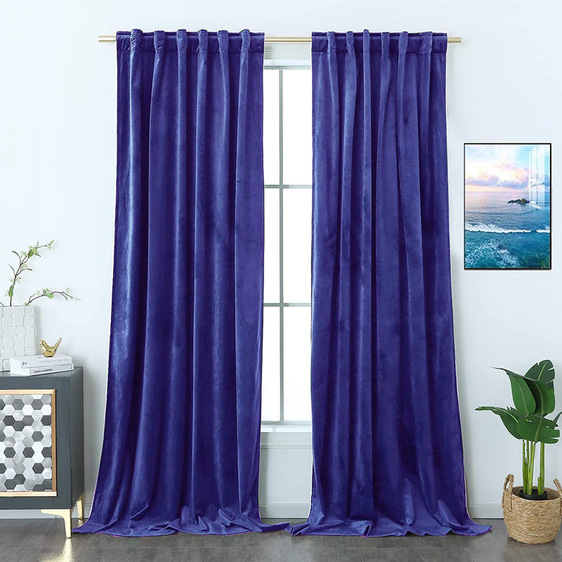 Timeper Mauve Velvet Curtains 84 Inches - Home Decoration Soft Flannel Wild Rose Luxury Dressing Look for Party / Film Room Thermal Insulated Noise Absorb, Rod Pocket Back Tab, 52 Wx 84 L, 2 Panels Home & Garden > Decor > Window Treatments > Curtains & Drapes Timeper Blue Back Tab W52 x L84