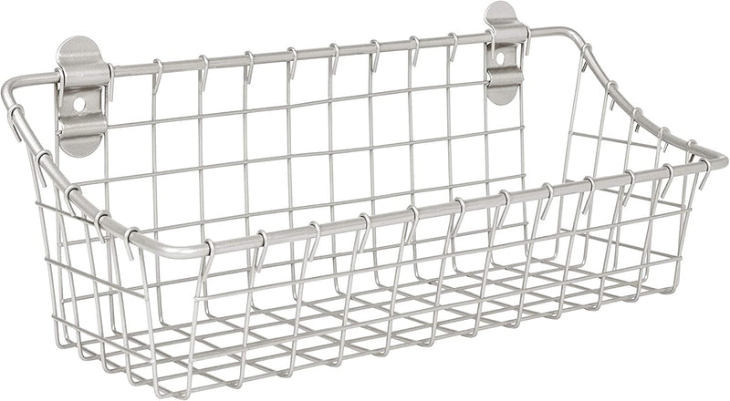 Spectrum Diversified Vintage Large Cabinet & Wall-Mounted Basket for Storage & Organization Rustic Farmhouse Decor, Sturdy Steel Wire Storage Bin, Industrial Gray Sporting Goods > Outdoor Recreation > Fishing > Fishing Rods Firemall LLC Silver Pack of 1 Small
