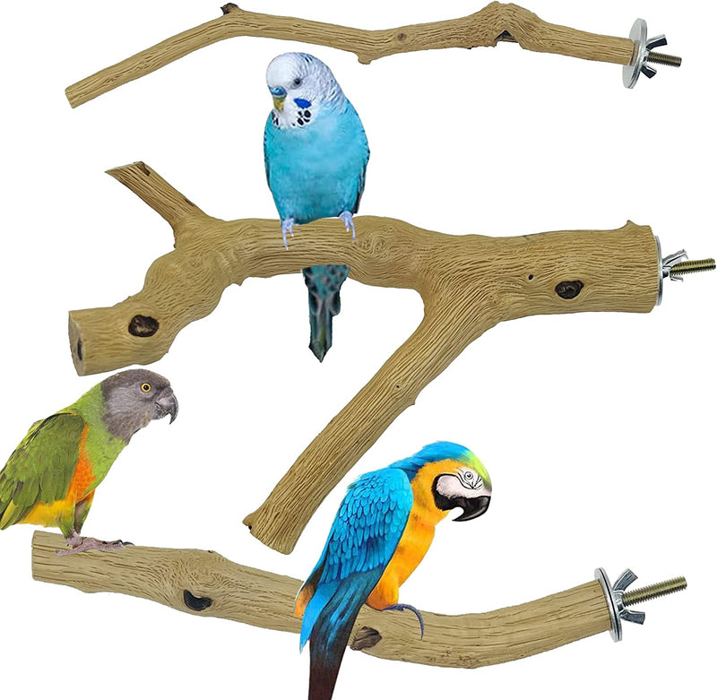 Allazone 5 PCS Bird Perch Natural Grape Stick Bird Standing Stick Swing Chewing Bird Toys Natural Grapevine Bird Cage Perch for Parrot Cages Toy for Cockatiels, Parakeets, Finches Animals & Pet Supplies > Pet Supplies > Bird Supplies Clais 3  