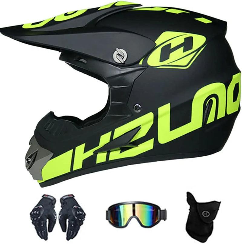 Mountain Motorcycle Motocross Helmet DOT Certified Dirt Bike Downhill Full Face Motorbike Helmet with Goggles Gloves Mask Off-Road Four Wheeler Bike Crash Helmet for Adult Men Women Sporting Goods > Outdoor Recreation > Cycling > Cycling Apparel & Accessories > Bicycle Helmets CEGLIA A Small 