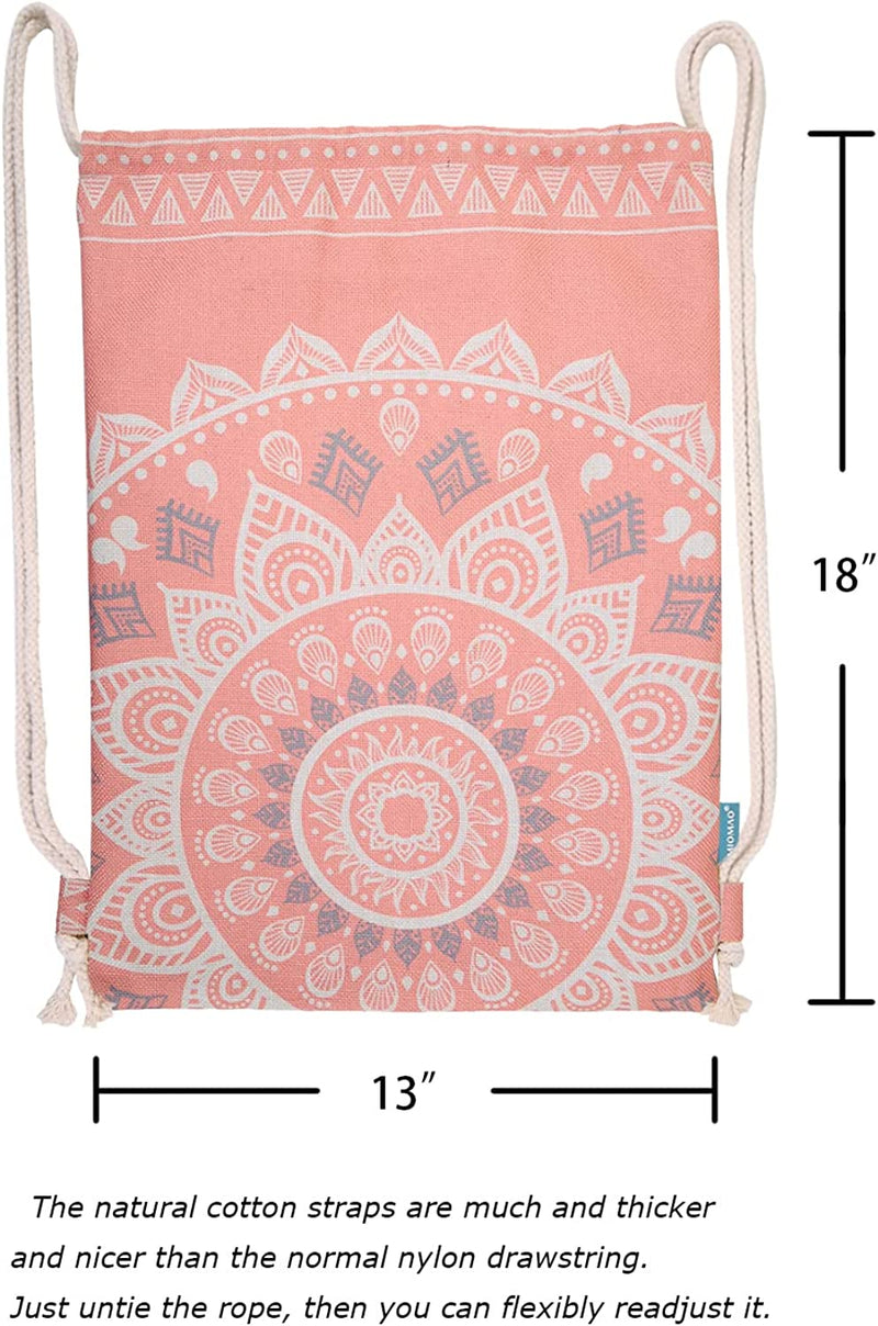 Miomao Drawstring Backpack Mandala Style String Bag Canvas Beach Sport Daypack Home & Garden > Household Supplies > Storage & Organization Qingdao Miomao E-Commerce Co., Ltd   