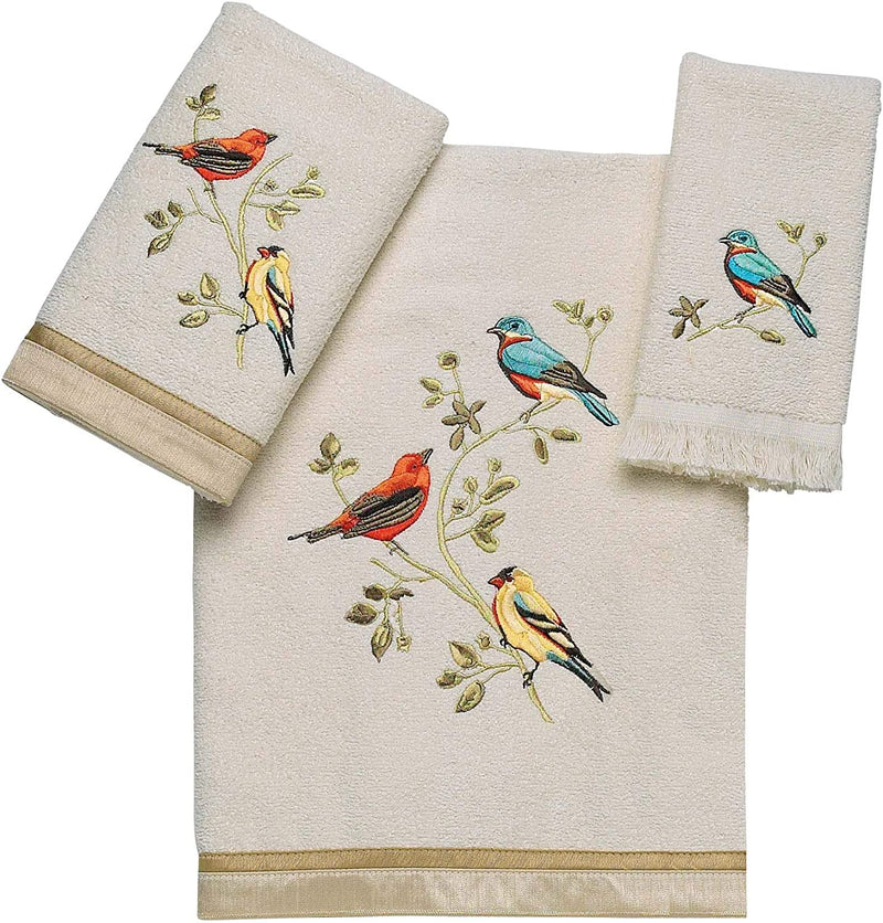 Gilded Birds Collection 3 Pc Towel Set, Ivory Home & Garden > Linens & Bedding > Towels Avanti Linens Ivory 3 pc Towel Set 