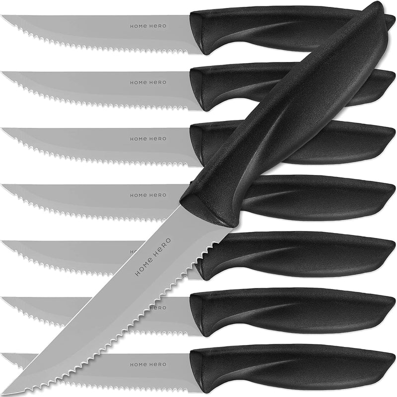 Home Hero Kitchen Knife Set - 17 Piece Chef Knife Set with Stainless Steel Knives Set for Kitchen with Accessories Home & Garden > Kitchen & Dining > Kitchen Tools & Utensils > Kitchen Knives Home Hero 8 piece Knife Set - Silver  