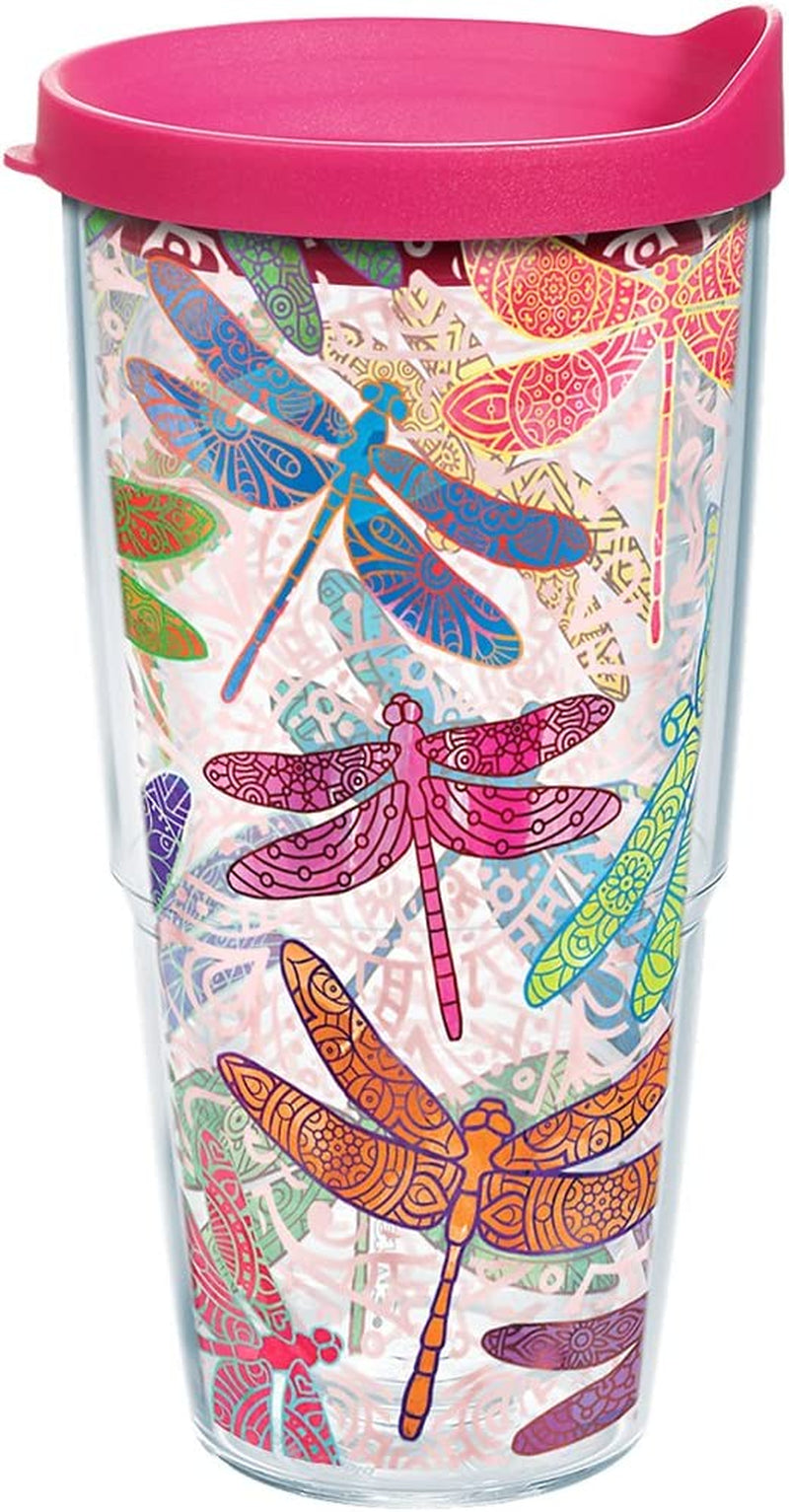 Tervis Made in USA Double Walled Dragonfly Mandala Insulated Tumbler Cup Keeps Drinks Cold & Hot, 24Oz, Classic Home & Garden > Kitchen & Dining > Tableware > Drinkware Tervis Classic 24oz 