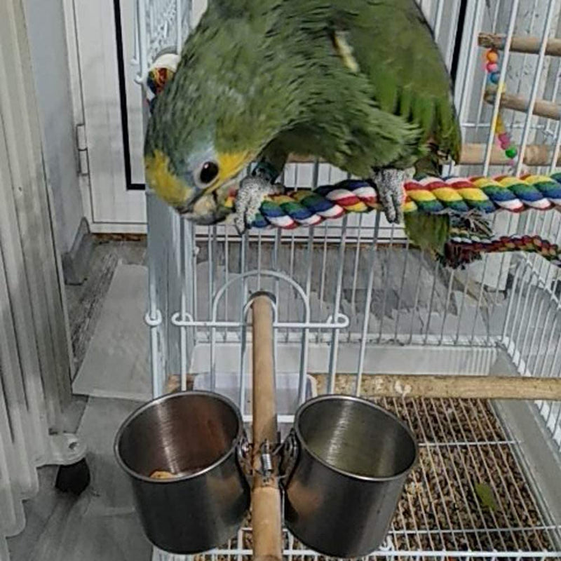 TBWHL Parrot Feeding Cups Hanging Pet Animal Stainless Steel Birdcage Bowls Bird Bowls for Cage Parakeet Bird Cage Accessories Suitable Small and Medium Bird S Animals & Pet Supplies > Pet Supplies > Bird Supplies > Bird Cage Accessories > Bird Cage Food & Water Dishes TBWHL   