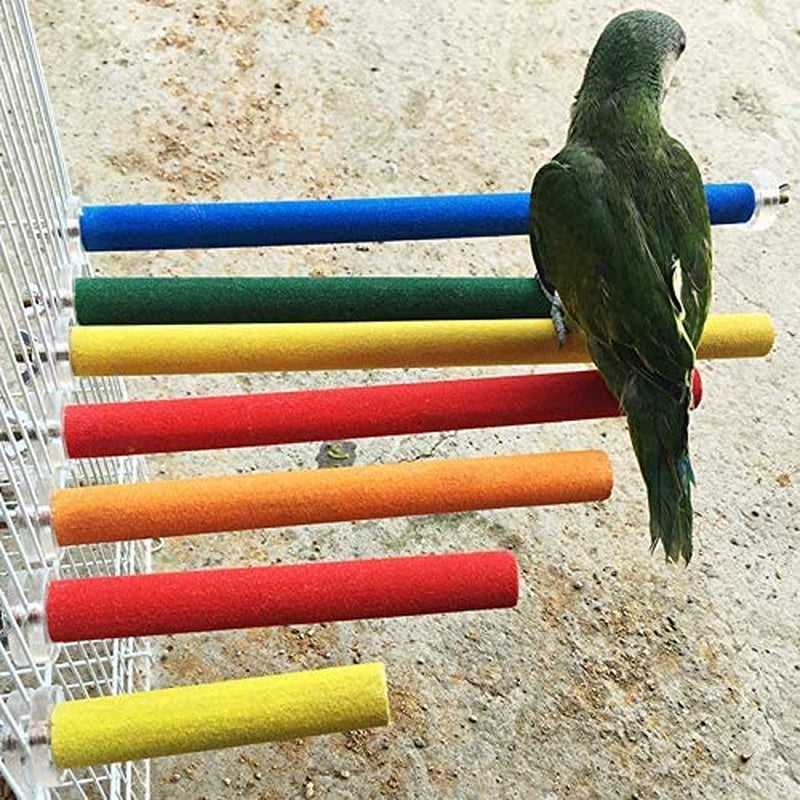 PIVBY Wood Bird Cage Perch Colorful Parrot Stand Toy Platform Paw Grinding Stick for Parrot Bird Colors Vary Pack of 3 Animals & Pet Supplies > Pet Supplies > Bird Supplies PIVBY   