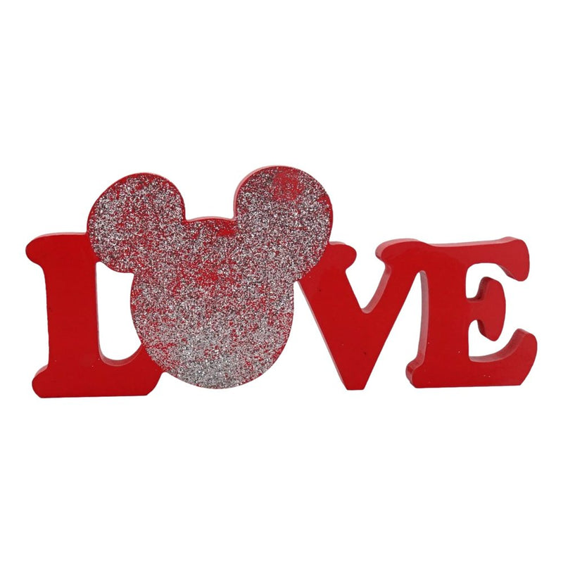 Mickey Mouse Love Wood Sign Greeter (11 X 5 In) Valentines Day Home Decor Table Centerpiece Wooden Tabletop Decoration Home & Garden > Decor > Seasonal & Holiday Decorations KIU Hung Industries LTD   