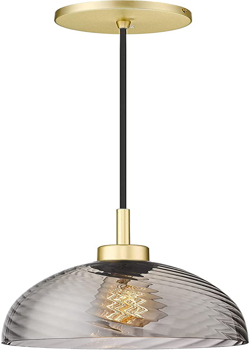 AUTELO Globe Pendant Hanging Light Fixutre, Gold Modern 1-Light Pendant Lighting for Kitchen Island Restaurant Dining Room Bedroom H9073 BRZ Home & Garden > Lighting > Lighting Fixtures AUTELO Smoky Grey  