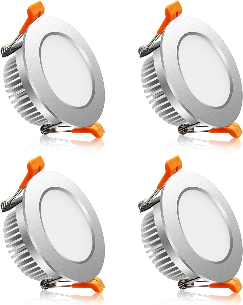 Ygs-Tech 2 Inch LED Recessed Lighting Dimmable Downlight, 3W(35W Halogen Equivalent), 4000K Natural White, CRI80, LED Ceiling Light, Silver Trim with LED Driver (4 Pack) Home & Garden > Lighting > Flood & Spot Lights ShenZhen YuBangShiXun Technologies Co. Ltd 2700k - Ultra Warm White 5W 
