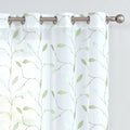 Lazzzy Embroidered Sheer Curtains Floral Leaf Voile Curtain for Living Room Bedroom Farmhouse White Sheer Drapes 84 Inches Length Light Diffusing Window Treatment Set of 2 Panels Gold on White Home & Garden > Decor > Window Treatments > Curtains & Drapes Lazzzy Green on White 84"L 