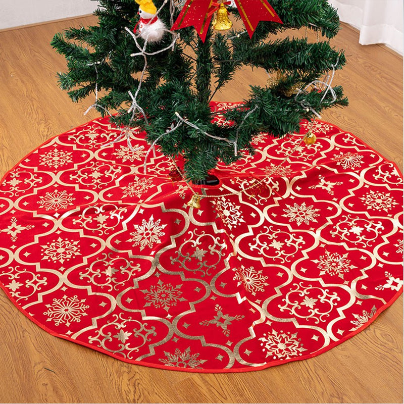 Haillom 48 Inch Red Christmas Tree Skirt Snowflakes Tree Skirt Double Layers Xmas Tree Mat Party Decorations with Stocking Home & Garden > Decor > Seasonal & Holiday Decorations > Christmas Tree Skirts TureClos Red  