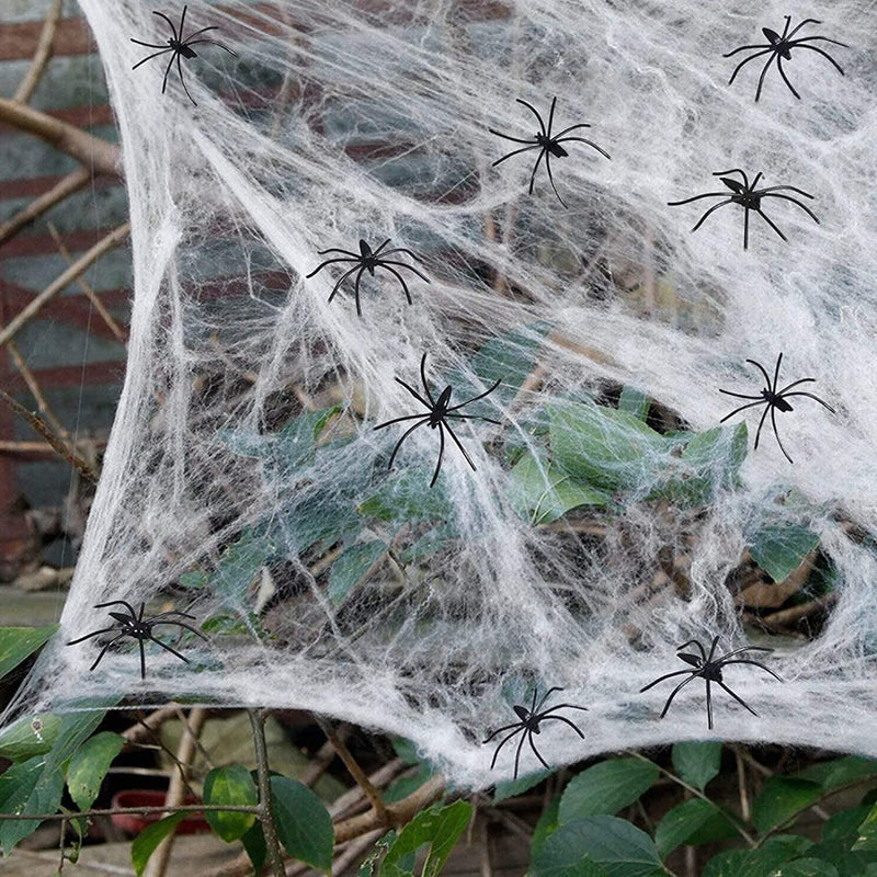 CNSSKJ Spider Webs Halloween Decorations,300 Sqft Spider Webs with 30 Fake Spiders, Stretchable Cobwebs for Indoor/Outdoor Scary Atmosphere, Parties, and Haunted Houses (1)  CNSSKJ   