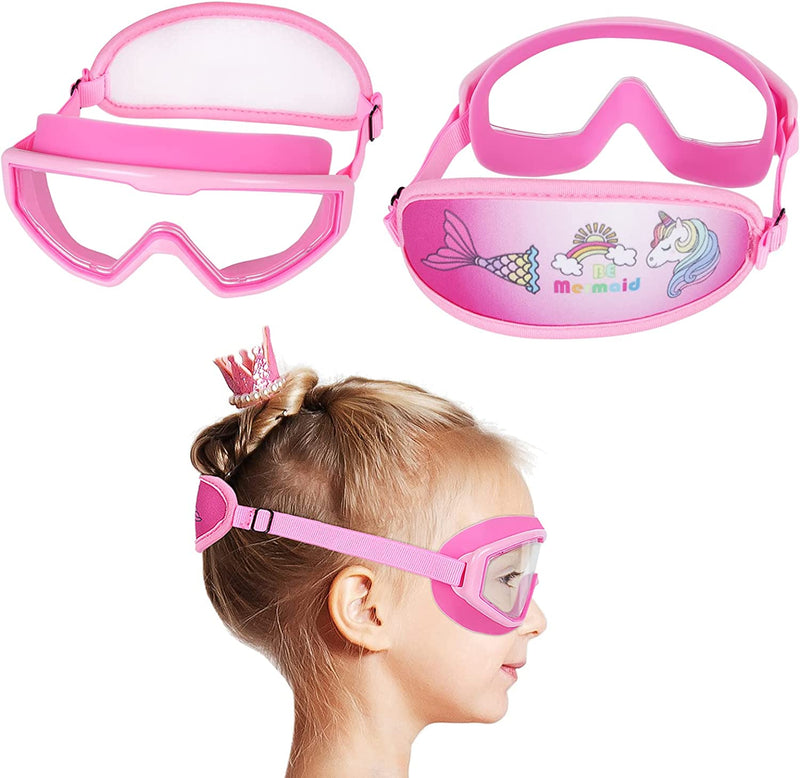 Kids Swim Goggles, Toddler Goggles, Swimming Goggles No Tangle / Bungee Strap Age 3-14