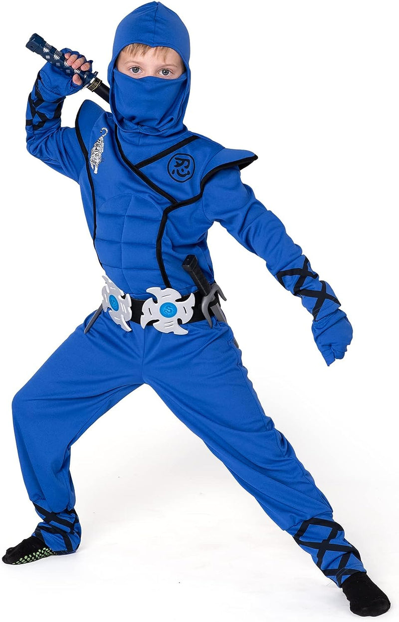 Spooktacular Creations Ninja Costume for Kids, Black Deluxe Ninja Costume for Boys Halloween Ninja Costume Dress up (Black, Small(5-7Yrs))  Joyin Inc Blue X-Large(12-14 Yrs) 