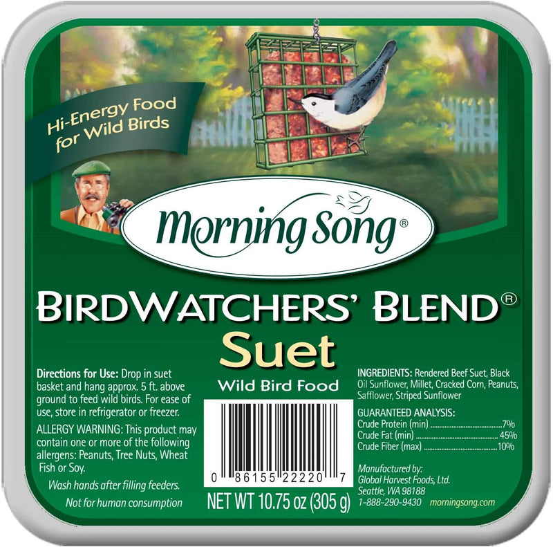 Morning Song 11454 Sunflower Suet Wild Bird Food, 9-Ounce Animals & Pet Supplies > Pet Supplies > Bird Supplies > Bird Food Morning Song Birdwatchers' Blend  