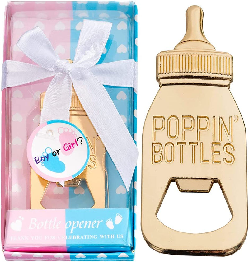 24Pack Baby Bottle Openers for Baby Shower Favors Gifts, Decorations Souvenirs, Poppin Bottles Openers with Gifts Box Used for Guests Gender Reveal Party Favors (24, Blue and Pink) Home & Garden > Decor > Seasonal & Holiday Decorations Wxzumg Blue and Pink 24 