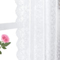 FINECITY Grey Lace Curtains for Bedroom - Rose Floral Grey Sheer Curtains 63 Inch Length, Light Filtering Sheer Lace Curtains, Farmhouse Window Sheer Curtains Gary 2 Panels, 52 X 63 Inch, Grey Home & Garden > Decor > Window Treatments > Curtains & Drapes FINECITY White W52 x L72 Inch 
