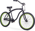 Firmstrong Cruiser-Bicycles Firmstrong Bruiser Man Beach Cruiser Bicycle Sporting Goods > Outdoor Recreation > Cycling > Bicycles Firmstrong Matte Black/Green Rims 3-speed 19 inch / Large