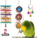 Hilitchi 6 Pcs Birds Toys Hanging Hammock Bell Swing Chewing Toys for Parrots, Parakeet, Conure, Cockatiel, Mynah, Love Birds Small Parakeet Cages Decorative Accessories Animals & Pet Supplies > Pet Supplies > Bird Supplies > Bird Toys Hilitchi 3PCS (B)  