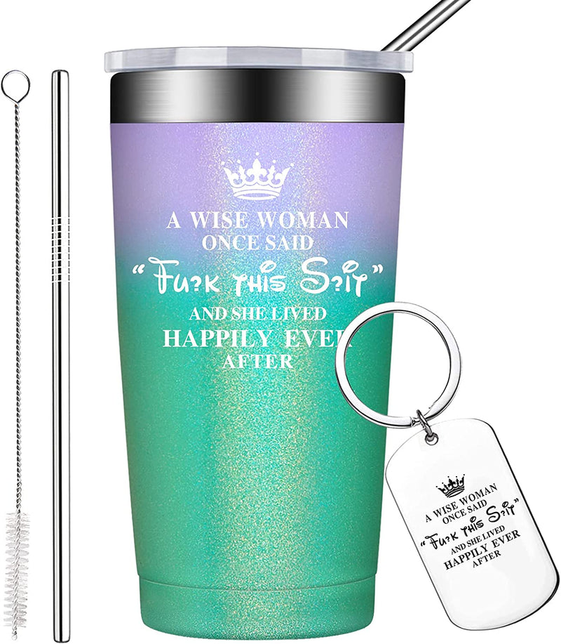 Funny Birthday Gifts for Women - Best Friend Gift for Women - Christmas, Retirement, Gag Gifts for Woman, Female Friends - Mothers Day Gifts for Mom Wife Sister Daughter - 20Oz Tumbler with Keychain Home & Garden > Kitchen & Dining > Tableware > Drinkware BIRGILT A-Glitter Mermaid 20oz 
