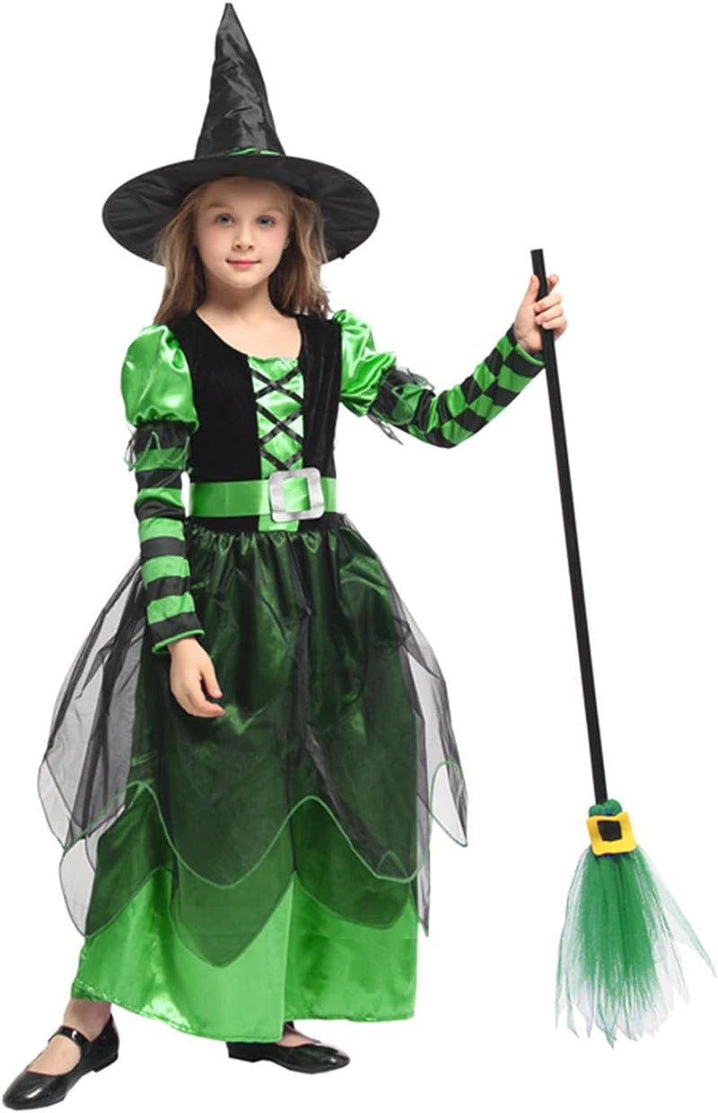 Narecte Halloween Costumes for Girls Halloween Costumes,Witch Costume for Girls Witch Costume,Kids Witch Costume  Narecte Green S(3-4Yr) 