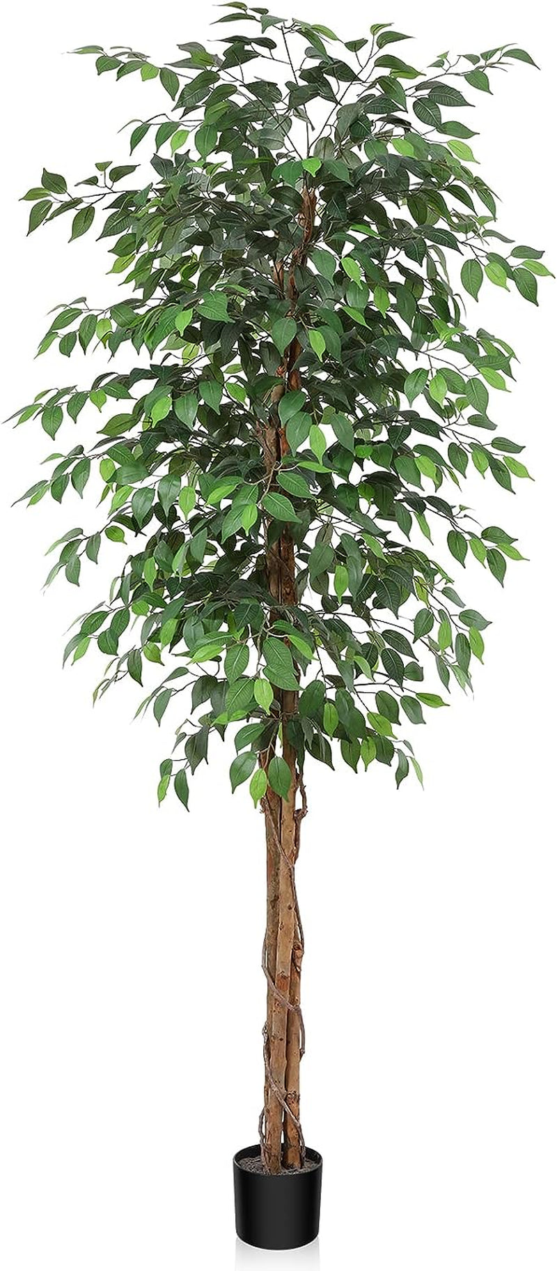 OAKRED 7FT Silk Artificial Ficus Tree with Realistic Leaves and Natural Trunk Fake Plants Tall Fake Tree Faux Ficus Tree for Office House Living Room Home Decor Indoor Outdoor,Set of 1  OAKRED   