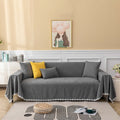 HANDONTIME Couch Cover for Dogs Grey Sectional Couch Covers for 3 Cushion Couch Sofa Flower Lace Sofa Covers Machine Washable Easy Install Futon L Shaped Couch Cushion Covers for Cat Kids, 71" X134" Home & Garden > Decor > Chair & Sofa Cushions HANDONTIME I-charcoal Large:71"x 118" 